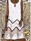 cheap Boho Dresses-Women&#039;s Sundress Short Mini Dress White Black Sleeveless Floral Print Summer Round Neck Hot Casual Boho Beach 2021 S M L XL XXL