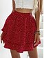abordables Skirts-Mujer Boho Mini Faldas Cita Vacaciones A Lunares Multi capa Rojo S M L / Sobre la rodilla
