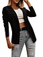 billige Women&#039;s Coats &amp; Jackets-Dame Blazer Elegant Fritid Avslappet Daglig Frakk Normal Bomull Svart matt-hvit Høst Vår Skjortekrage Normal S M L XL / Helfarge