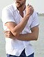 cheap Short Sleeves-Men&#039;s Casual Linen Summer Beach Shirt