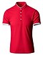 baratos T-Shirts-Homens Camiseta Polo Camisa de golfe Camisa de tênis Colarinho Colarinho Clerical Henley Côr Sólida Verde Branco Preto Azul Cinzento Manga Curta Casual Diário Blusas Simples