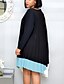 cheap Plus Size Dresses-Women&#039;s Plus Size Color Block Swing Dress Round Neck Long Sleeve Casual Spring Summer Going out Weekend Knee Length Dress Dress