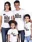 cheap New Arrivals-Family Look Cotton T shirt Tops Daily Letter Print White Black Gray Short Sleeve Basic Matching Outfits