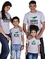 cheap New Arrivals-Family Look Cotton T shirt Tops Daily Dinosaur Letter Print White Black Gray Short Sleeve Active Matching Outfits