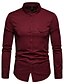 cheap Men&#039;s Shirts-Men&#039;s Shirt Solid Color Stand Collar Casual Daily Long Sleeve Tops Simple Basic Formal Wine White Black