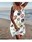 cheap Super Sale-Women&#039;s Fashion Heart Print Strap Summer Dress