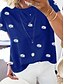 billige T-shirts-Dame Bluse Tunika Grøn Blå Lilla Trykt mønster Blomstret Daisy Daglig I-byen-tøj Kortærmet Rund hals Basale Lang S / Sommer