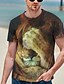 cheap Men&#039;s Tees &amp; Tank Tops-Men&#039;s Shirt T shirt Tee Tee Graphic Animal Lion Paw Round Neck White Yellow Orange 3D Print Daily Holiday Short Sleeve Print Clothing Apparel Streetwear Exaggerated Cool