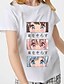 abordables Camisetas y blusas para niñas-Niños Chica Camiseta Manga Corta Blanco Negro Caricatura Escuela Algodón Básico 2-12 años / Verano
