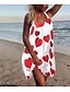 cheap Super Sale-Women&#039;s Fashion Heart Print Strap Summer Dress