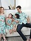 cheap Family Look Sets-Family Look Family Sets Mommy and me Dress T shirt Cotton Floral Print Light Green Sleeveless Maxi Vacation Matching Outfits