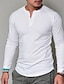 abordables Long Sleeve-Homme T shirt Tee Chemise Henley Shirt Tee Chemise à manches longues Henley Plein Normal manche longue Vêtement Tenue Classique Muscle Grand et grand