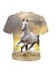 preiswerte T-Shirts &amp; Blusen für Mädchen-Kinder Mädchen T-Shirt Kurzarm Schwarz 3D-Druck Pferd Grafik Tier Schulanfang Aktiv Baby