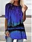 cheap All Sale-Women&#039;s Short Mini Dress T Shirt Dress Tee Dress Blue Purple Half Sleeve Print Print Round Neck Spring Summer Casual 2022 Loose S M L XL XXL 3XL