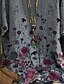 preiswerte Best Selling Plus Size-Damen Übergröße Oberteile Bluse Hemd Blumen Graphic Kurzarm Rundhalsausschnitt Polyester Normal Täglich Frühling Sommer Grau
