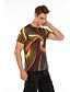 cheap Tank Tops-Men&#039;s Shirt T shirt Tee Graphic Abstract 3D Round Neck Yellow 3D Print Daily Short Sleeve Print Clothing Apparel Designer Basic Big and Tall