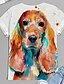 cheap Plus Size Tops-Women&#039;s Plus Size Tops T shirt Dog Graphic Short Sleeve Print Basic Crewneck Cotton Spandex Jersey Daily Holiday White