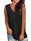 cheap Tank Tops-Women&#039;s Holiday Tank Top Vest T shirt Solid Colored V Neck Basic Vacation Tops White Black Blue