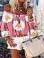 preiswerte Tops &amp; Blouses-Damen Hemd Bluse Gelb Rosa Blau mit Schnürung Schulterfrei Blumen Festtage Wochenende Langarm Schulterfrei Strassenmode Brautkleider schlicht Standard Blume S