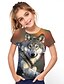 billige T-shirts &amp; Bluser til Piger-Pige 3D Grafisk Dyr T-shirt Kortærmet 3D-udskrivning Forår sommer Aktiv Polyester Rayon Børn 3-12 år