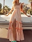 cheap Casual Dresses-Women&#039;s Maxi long Dress A Line Dress Orange Sleeveless Square Summer Casual 2021 S M L XL