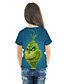 cheap Girls&#039; Tees &amp; Blouses-Kids Girls&#039; T shirt Tee Short Sleeve 3D Print Cartoon Unisex Print Green Children Tops Summer Active Daily Wear Regular Fit 3-12 Years