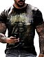 billige Men&#039;s-Herre T-Shirts T-shirt Skjorte Grafiske tryk Bogstaver 3D-udskrivning Rund hals Daglig Ferie Kortærmet Trykt mønster Toppe Afslappet Designer Stor og høj Sort Blå Grå / Sommer