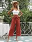 abordables Vestimenta de Mujeres-Mujer chino Pantalones Longitud total Pantalones Casual 35% Algodón 65% Poliéster Plano Media cintura Rojo S M L XL