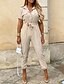 cheap Women&#039;s Jumpsuits-Women&#039;s Jumpsuit Striped Casual Casual Daily Short Sleeve Regular Fit White Black Army Green S M L Summer
