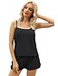 cheap Women&#039;s Clothing-Women&#039;s Plus Size 2 Pieces Suits Sports &amp; Outdoors Solid Color Casual Solid Color Cotton Home Athleisure Scoop Neck Set Sleeveless 2 Piece Drawstring Boy Leg Summer Green Black