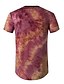 baratos Roupa de Homem-estilo verão moda masculina casual um código cor gradiente florescendo hipster hip-hop camiseta de manga curta