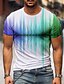 preiswerte Herrenhemden-Herren T Shirt Hemd Rundhalsausschnitt Graphic 3D Schwarz / Weiß Grün Weiß Schwarz Regenbogen 3D-Druck Kurzarm Übergröße Bedruckt Täglich Ausgehen Oberteile Strassenmode