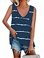 cheap Tank Tops-Women&#039;s Tank Top Vest T shirt Striped Pocket V Neck Streetwear Tops Black Blue Blushing Pink