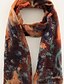 baratos Scarves &amp; Bandanas-Mulheres Lenços de chiffon Colorido Feriado Roupa Diária LENÇO Floral Bloco de cor / Poliéster