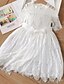 cheap Girls&#039; Dresses-Kids Little Dress Girls&#039; Solid Colored Wedding Birthday Daily Lace Ruffle White Red Beige Knee-length 3/4 Length Sleeve Vintage Cute Elegant Dresses Spring Summer 3-10 Years / Fall / Winter