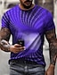 cheap T-Shirts-Men&#039;s Tee T shirt Tee Shirt Graphic Patterned Optical Illusion Round Neck Plus Size Daily Short Sleeve Regular Fit Tops Designer Basic Big and Tall Blue Purple Yellow