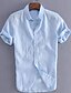 cheap Short Sleeves-Men&#039;s Casual Linen Summer Beach Shirt