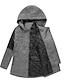baratos Women&#039;s Coats &amp; Jackets-Mulheres Parka Inverno Diário Padrão Casaco A Prova de Vento Quente Normal Casual Casaco Manga Longa Retalho Bloco de cor Preto Cinzento Escuro