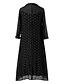 billige Maxi-kjoler-Dame To-delt kjole Maxi lang kjole Lyserød Sort Langærmet Prikker Trykt mønster Forår sommer Varm Afslappet Løstsiddende 2021 XL XXL 3XL 4XL 5XL