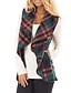 cheap Women&#039;s Clothing-Women&#039;s Cloak / Capes Spring &amp;  Fall Winter Daily Going out Regular Coat Regular Fit Casual Jacket Sleeveless Patchwork Plaid / Check Purple Gray Khaki / Cotton Blend / Wet and Dry Cleaning