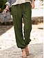 abordables Shoes &amp; Accessories-mujer casual moda jogger bolsillo con cordón pantalones largos algodón lino casual diario microelástico color sólido suave deportes caqui xxl