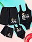 cheap Family Look Sets-Family Look Swimwear Graphic Print Black Matching Outfits / Summer