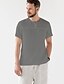 cheap Men&#039;s-Men&#039;s Shirt Solid Color Stand Collar Casual Daily Short Sleeve Tops Simple Basic White Black Gray
