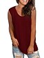 cheap Tank Tops-Women&#039;s Holiday Tank Top Vest T shirt Solid Colored V Neck Basic Vacation Tops White Black Blue