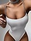 cheap Jumpsuits &amp; Rompers-Women&#039;s Bodysuit Solid Color Backless Casual Strap Daily Wear Festival Long Sleeve Regular Fit White Black S M L Fall