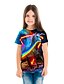 cheap Girls&#039; Tees &amp; Blouses-Kids Girls&#039; T shirt Tee Short Sleeve Blue 3D Print Unicorn Space Print Galaxy Animal Casual Daily 4-13 Years / Summer