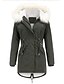 cheap Women&#039;s Coats &amp; Jackets-Women&#039;s Parka Hoodie Jacket Quilted Fur Trim Casual St. Patrick&#039;s Day Daily Holiday Valentine&#039;s Day Coat Regular Polyester Green Black Pink Zipper Fall Winter Turndown Regular Fit S M L XL XXL 3XL