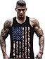 cheap Men&#039;s Tees &amp; Tank Tops-Men&#039;s Tank Top Shirt Graphic Patterned National Flag Round Neck Daily Sports Sleeveless Print Slim Tops Active Black Gray / Summer / Summer