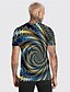 billige Men&#039;s-Herre Unisex T-skjorter T skjorte Skjorte 3D Print Grafiske trykk Spiral Stripe 3D-utskrift Crew-hals Daglig Ferie Kortermet Trykt mønster Topper Fritid Designer Stor og høy Grå / Sommer