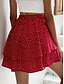 baratos Skirts-Mulheres Boho Mini Saias Encontro Férias Poá Multi Camadas Vermelho S M L / Acima do Joelho